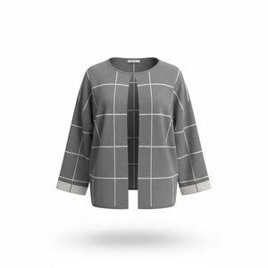 Chopin Roma Women’s Grid Knit Open-Front Sweater